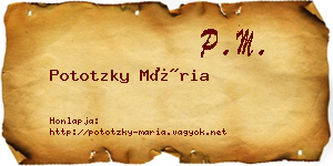 Pototzky Mária névjegykártya